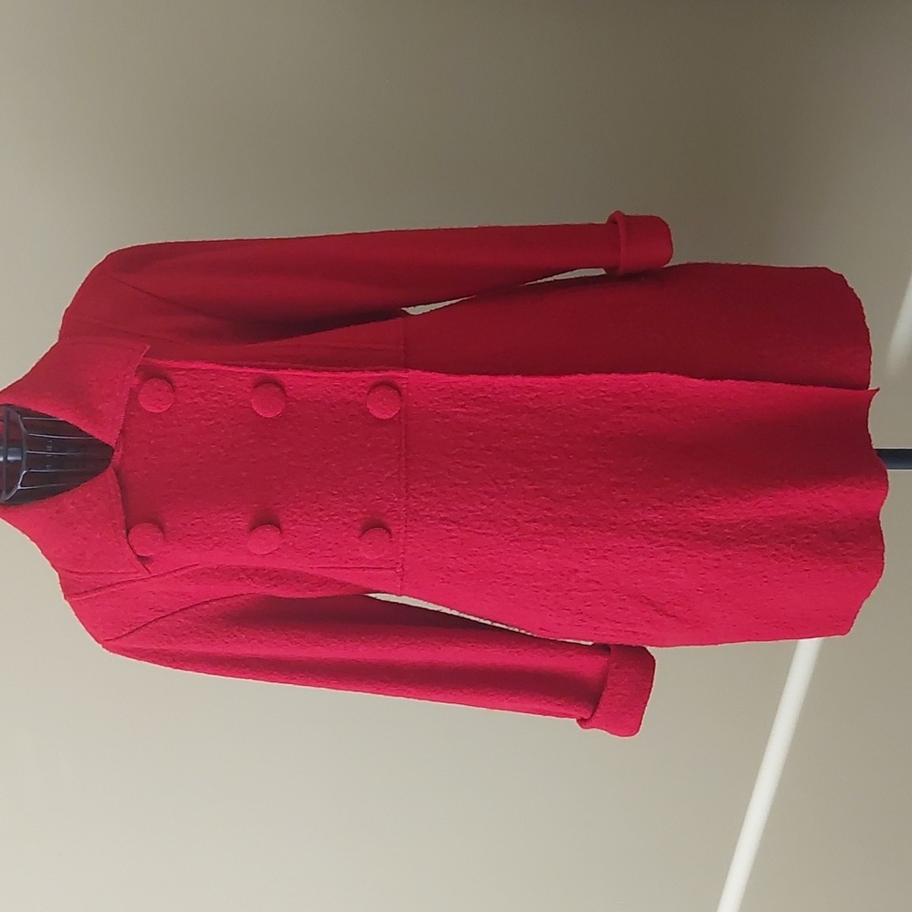 "CLOTHES by Revue" size L, red coat, 100% wool